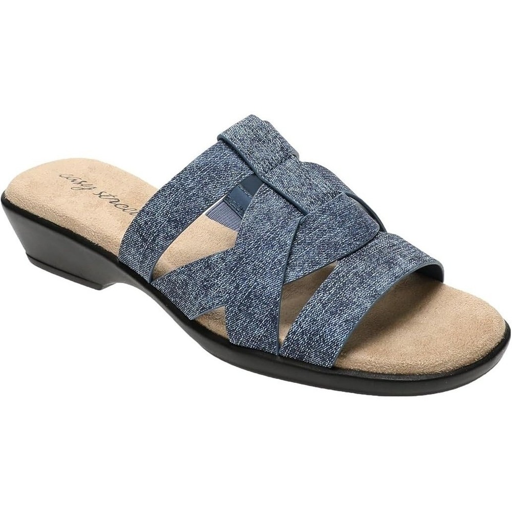 Easy Street Lakeport Slide Sandals Women's Size 6.5N Blue Denim Comfort Straps